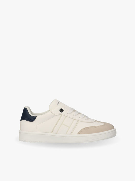 SNEAKER BASSA ALLACCIATA BEIGE/BIANCO/BLU 