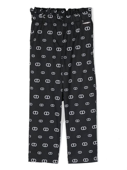 PANTALONE SLOUCKY IN POPELINE ST. "OVAL T" ALLOVER 