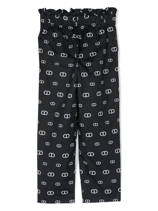 PANTALONE SLOUCKY IN POPELINE ST. "OVAL T" ALLOVER 