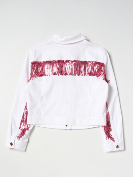 GIUBBINO IN BULL COLOR CON FRANGE PAILLETTES 