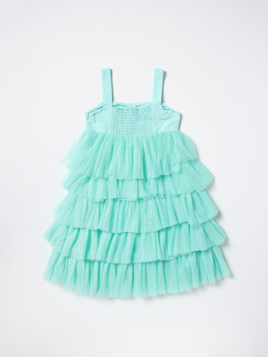 ABITO CORTO A BALZE IN TULLE CON CORPINO IN TAF 