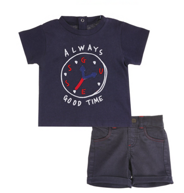 SET LS TSHIRT+BULL DENIM SHORT 
