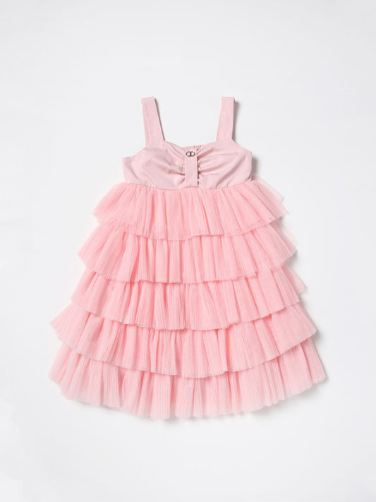 ABITO CORTO A BALZE IN TULLE CON CORPINO IN TAF 
