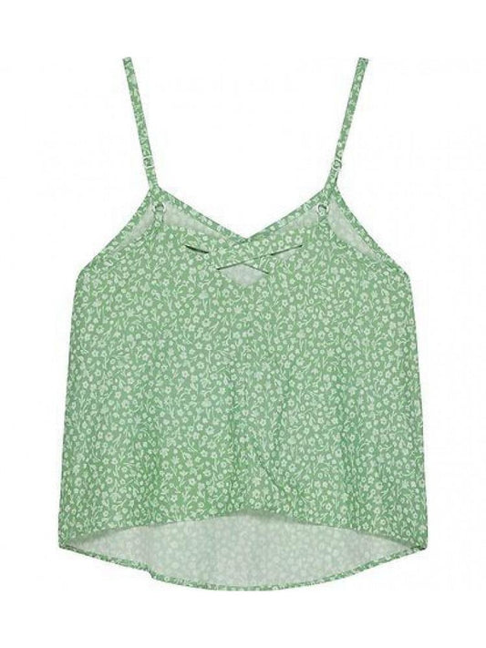 FLOWER AOP STRAP TOP 