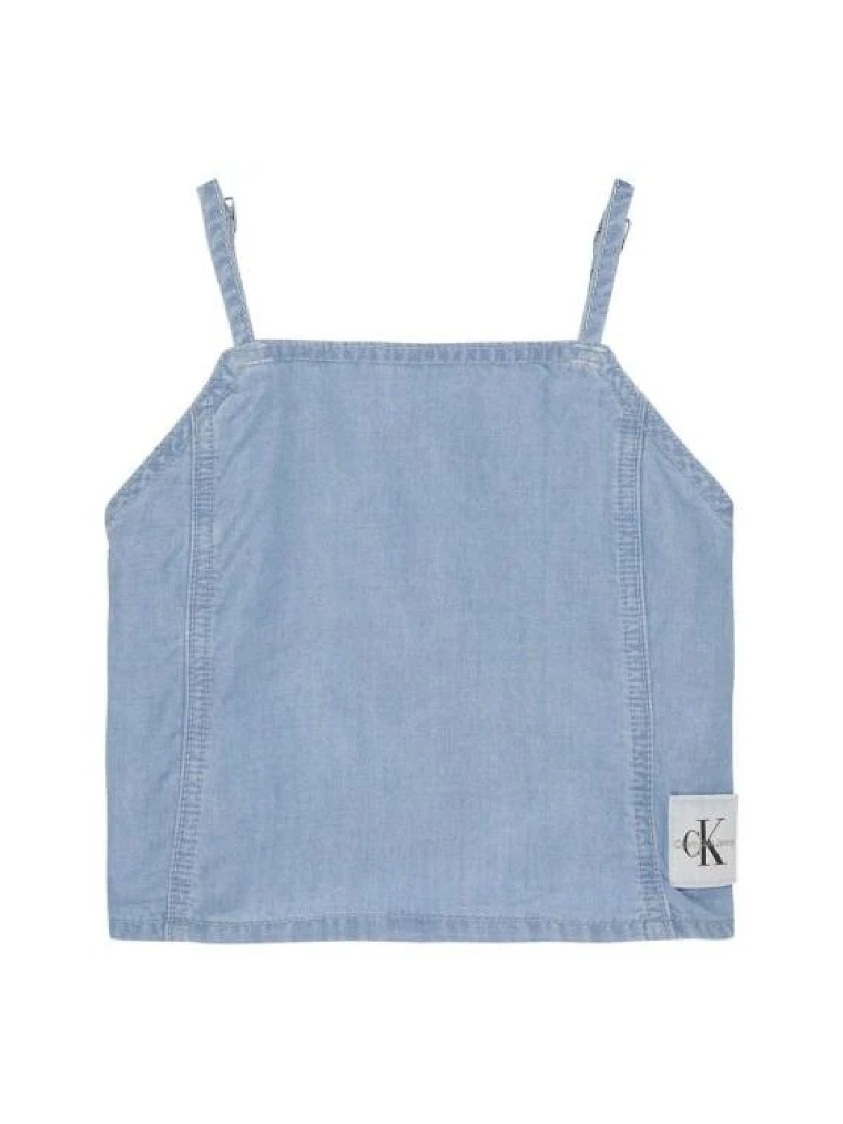 DENIM LOGO STRAP TOP 
