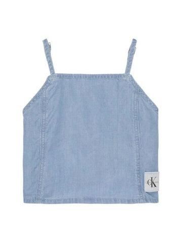 DENIM LOGO STRAP TOP 