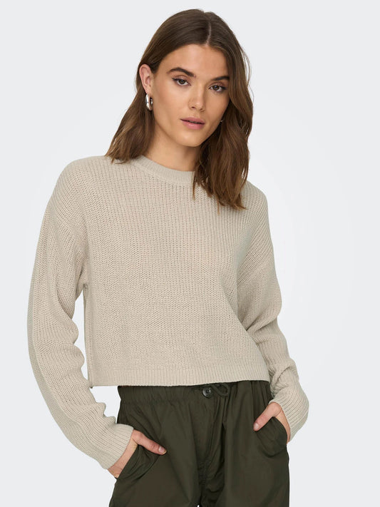 ONLMALAVI L/S CROPPED PULLOVER KNT NOOS 
