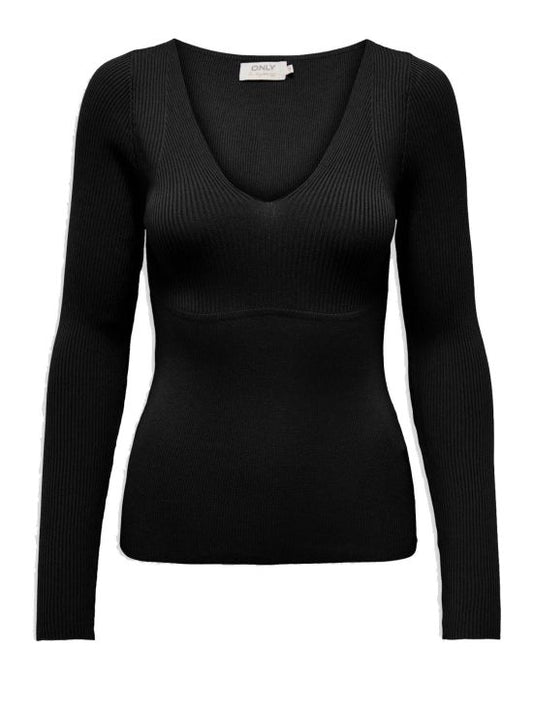 ONLLISA LS DETAIL V-NECK KNT 