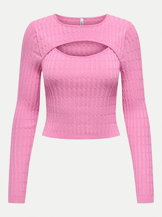 ONLMEDDI LS CABLE CROP O-NECK CC KNT 