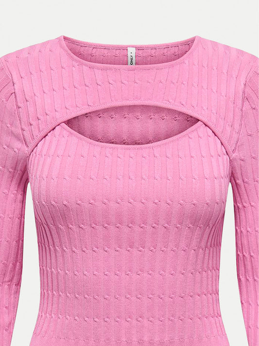 ONLMEDDI LS CABLE CROP O-NECK CC KNT 