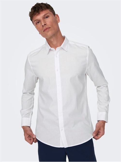 ONSSANE LIFE SLIM LS SOLID POPLIN SHIRT ONLY&SONS | 22015472/WHITE