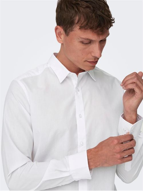 ONSSANE LIFE SLIM LS SOLID POPLIN SHIRT ONLY&SONS | 22015472/WHITE