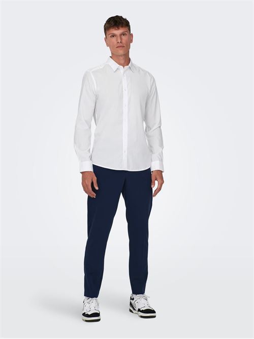 ONSSANE LIFE SLIM LS SOLID POPLIN SHIRT ONLY&SONS | 22015472/WHITE