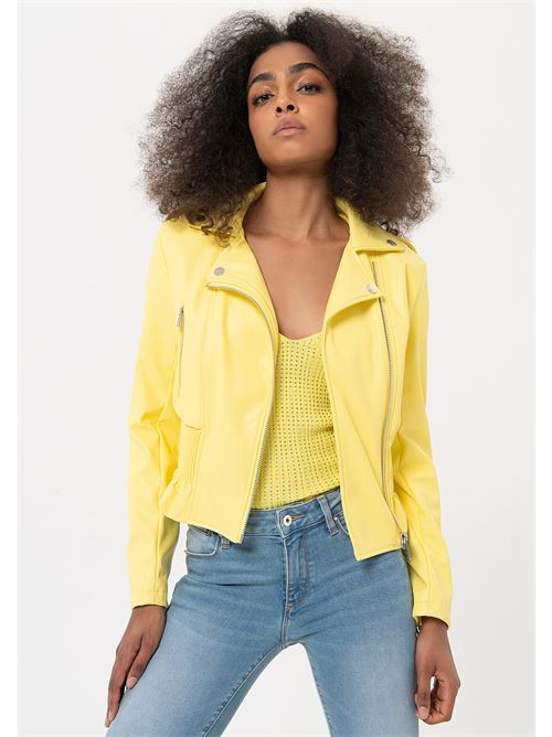 BIKER SHORT JACKET LIGHTYELLOW FRACOMINA | FR24SJ1002E49001/184