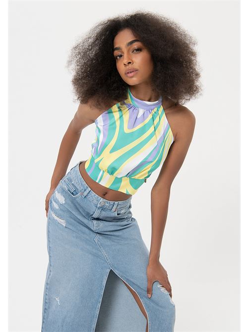 CROP TOP MULTICOLORGEOMETRIC FRACOMINA | FR24ST1052W411N4/Q18