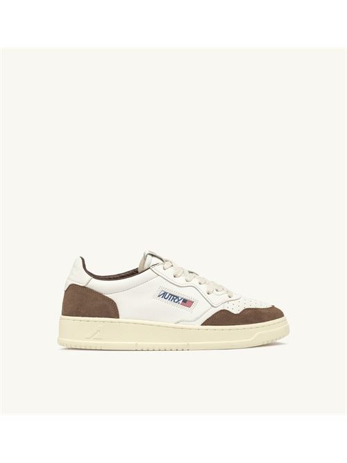 Sneakers Medalist basse in pelle bianca con inserti in suede AUTRY | AULM-GS34/WHITE-CIGAR