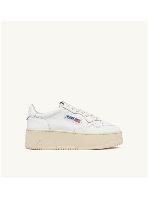 PLATFORM LOW WOM-LEAT/LEAT AUTRY | PTLW-LL15/WHT/WHT