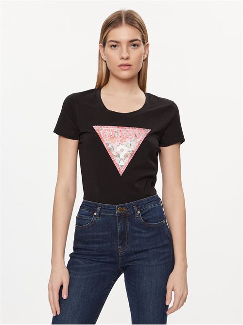 SS RN SATIN TRIANGLE TEE GUESS | W4GI21J1314/JBLK