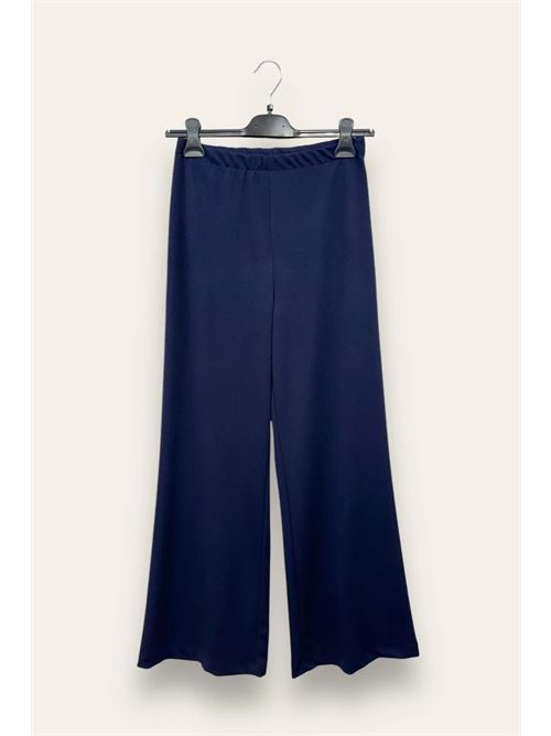 Pantalone a palazzo in crepe, zip sul fianco LOVEme | AM-10655-AM-8043/Blu