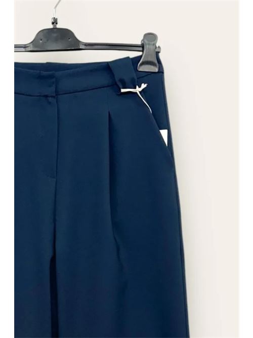 Pantalone a palazzo con pinces, zip e gancetto LOVEme | AM-10657-AM-8052/Blu