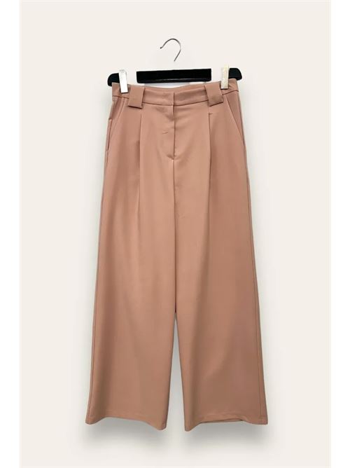 Pantalone a palazzo con pinces, zip e gancetto LOVEme | AM-10657-AM-8052/Rosa