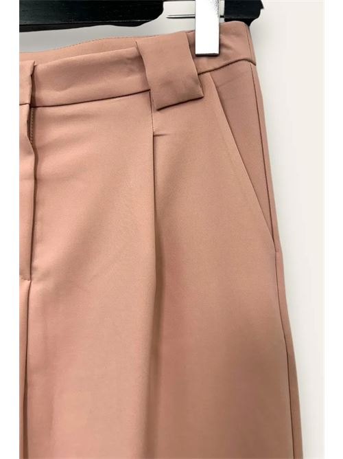 Pantalone a palazzo con pinces, zip e gancetto LOVEme | AM-10657-AM-8052/Rosa