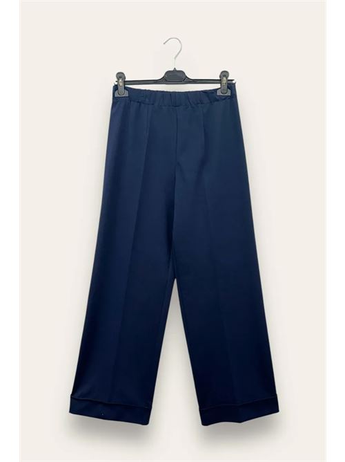 Pantalone punto milano a palazzo con orlo alto LOVEme | AM-10665-AM-8049/Blu