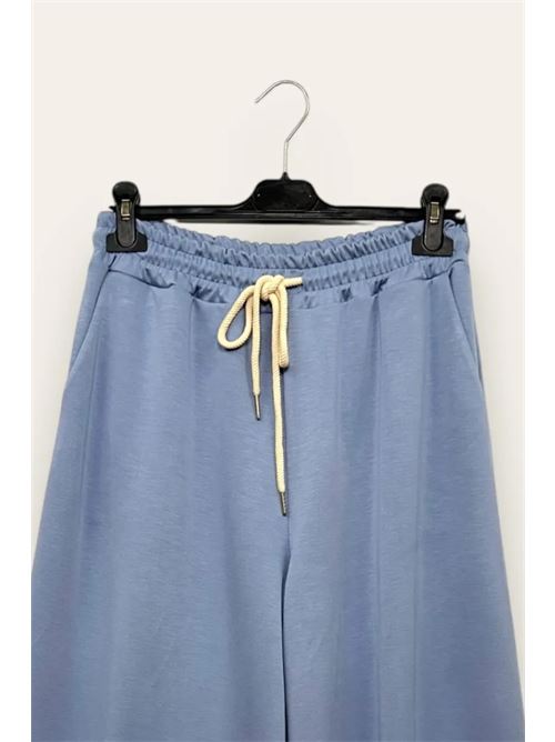 Pantalone a palazzo in scuba con coulisse LOVEme | CL-10671-CL-2953/Azzurro