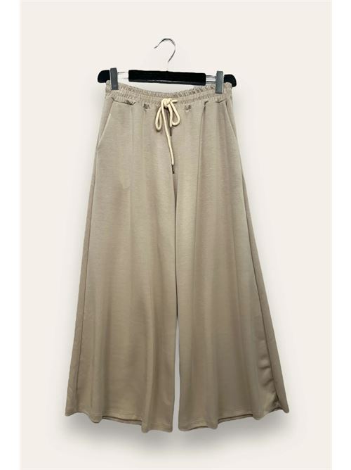 Pantalone a palazzo in scuba con coulisse LOVEme | CL-10671-CL-2953/Beige