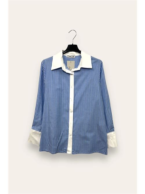 Camicia a righe LOVEme | CL-10684-CL-3517/Azzurro