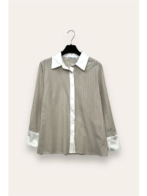 Camicia a righe LOVEme | CL-10684-CL-3517/Beige