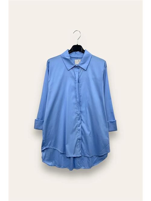 Camicia over in tinta unita LOVEme | JW-10729/Azzurro