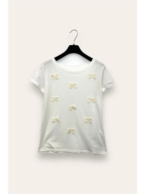 T-shirt con fiocchi di frange nappine LOVEme | OT-10753/Bianco