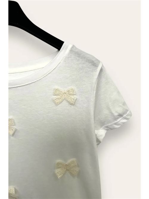 T-shirt con fiocchi di frange nappine LOVEme | OT-10753/Bianco