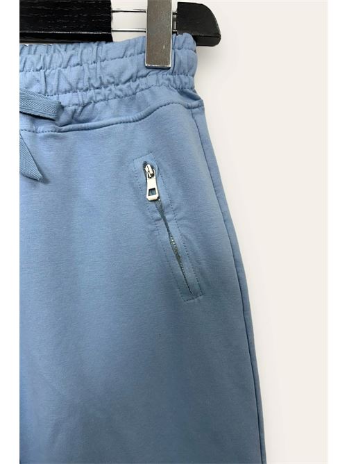 Pantalone in felpa con zip sulle tasche LOVEme | VA-10680-VA-814136/Azzurro