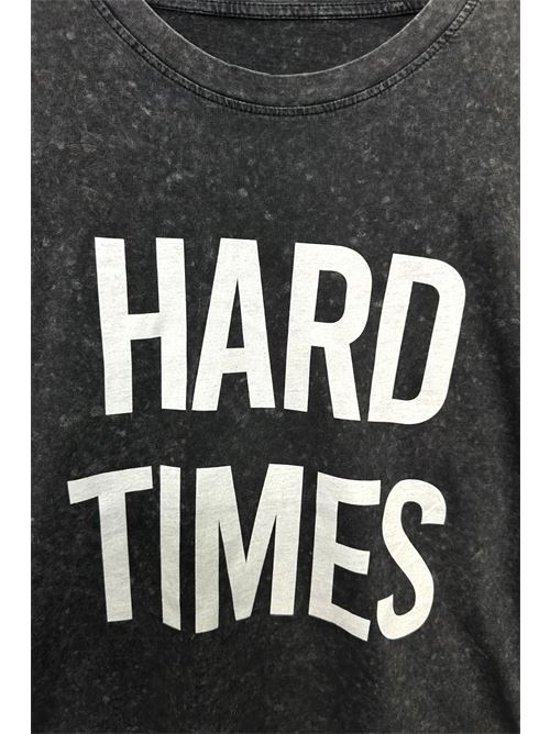 T-shirt stone wash con scritta hard time LOVEme | VB-10754/Antracite