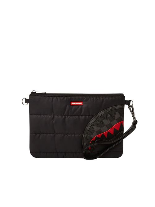 BLACK PUFFER GREY CHECK U POUCHETTE SPRAYGROUND | 910B6858NSZ/