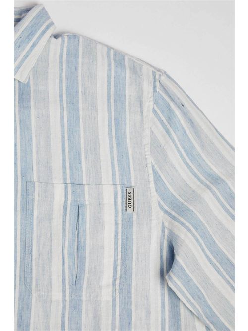 LS COLLINS SLUB STRIPE SHIRT GUESS | M3GH61WFDP0/S73Q